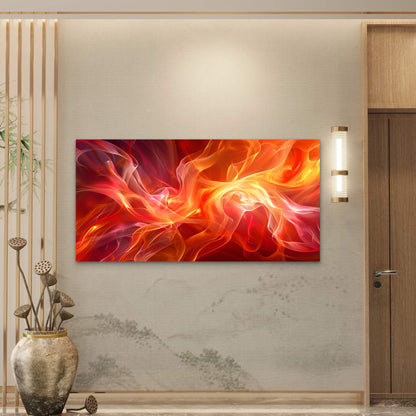 Burning Fiery Liquid Flow Wall Art Canvas Office Home Room Framed 120x60cm