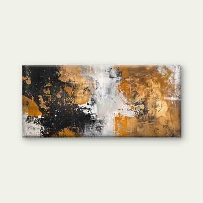 Abstract Black White Golden Wall Art Canvas Office Home Room Framed 120x60cm - Bella Home Decor