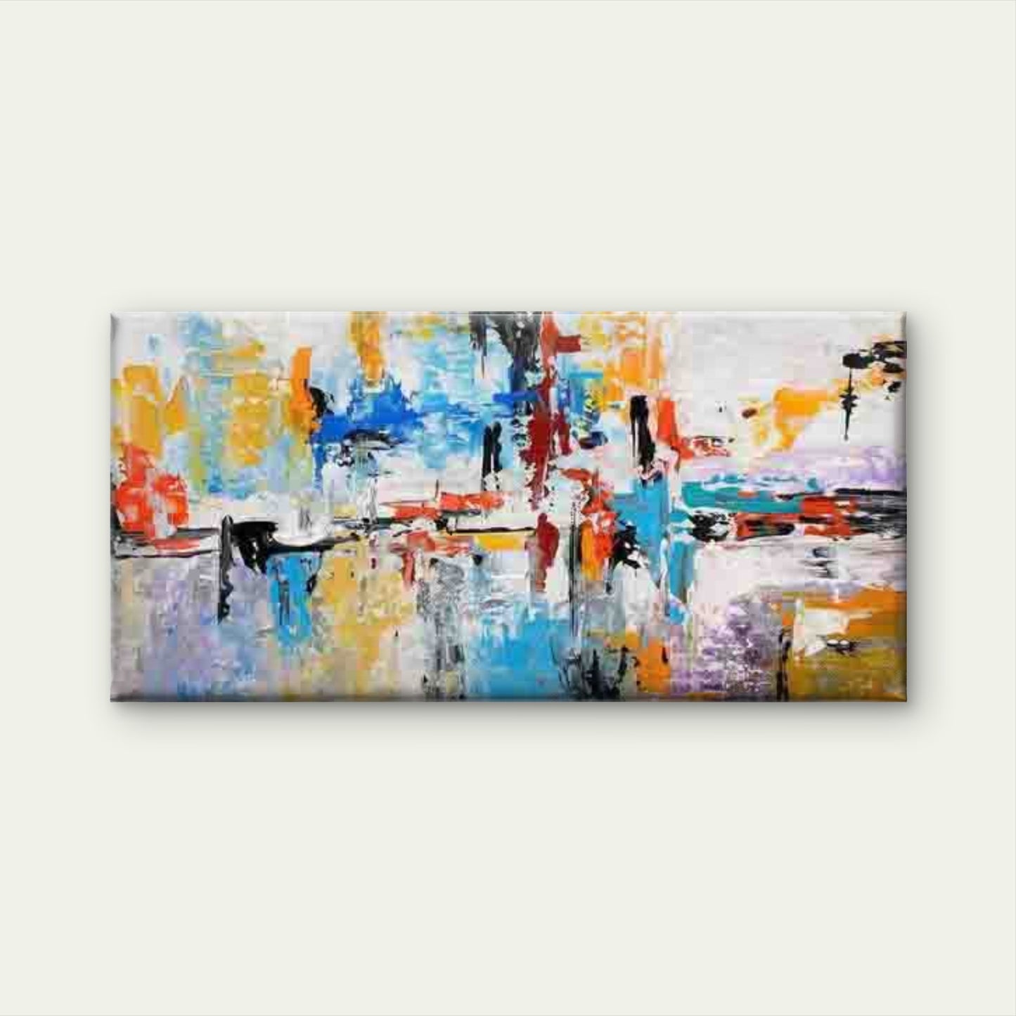 Abstract Colorful Painting Wall Art Canvas Office Home Room Framed 120x60cm