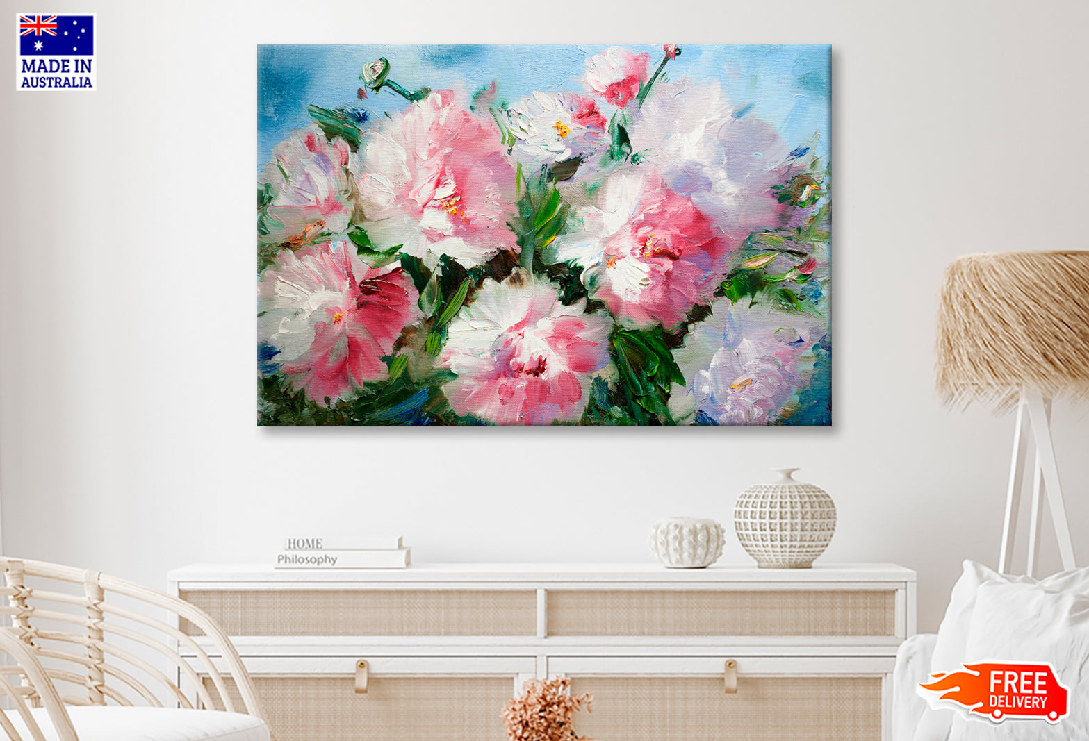 Bouquet Of Vivid Colorful Flowers Oil Painting Wall Art Limited Edition High Quality Print