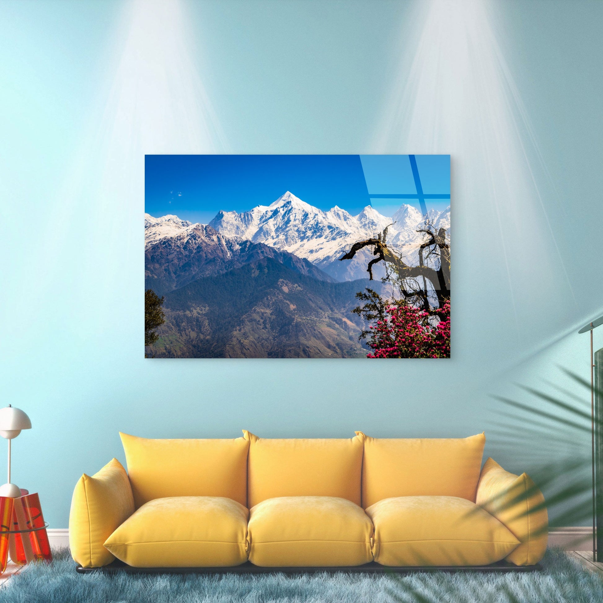 Mountain Kosciuszko Snowy Peak Blossom Acrylic Glass Printing Wall Art Australian Made Quality