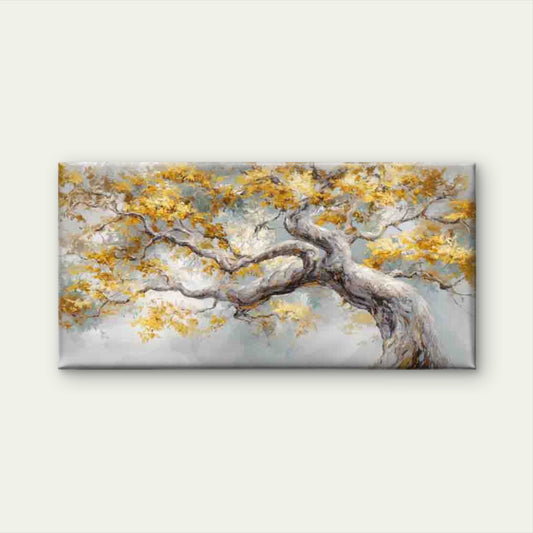 Golden Leaves In Autumn Wall Art Canvas Office Home Room Framed 120x60cm - Bella Home Decor