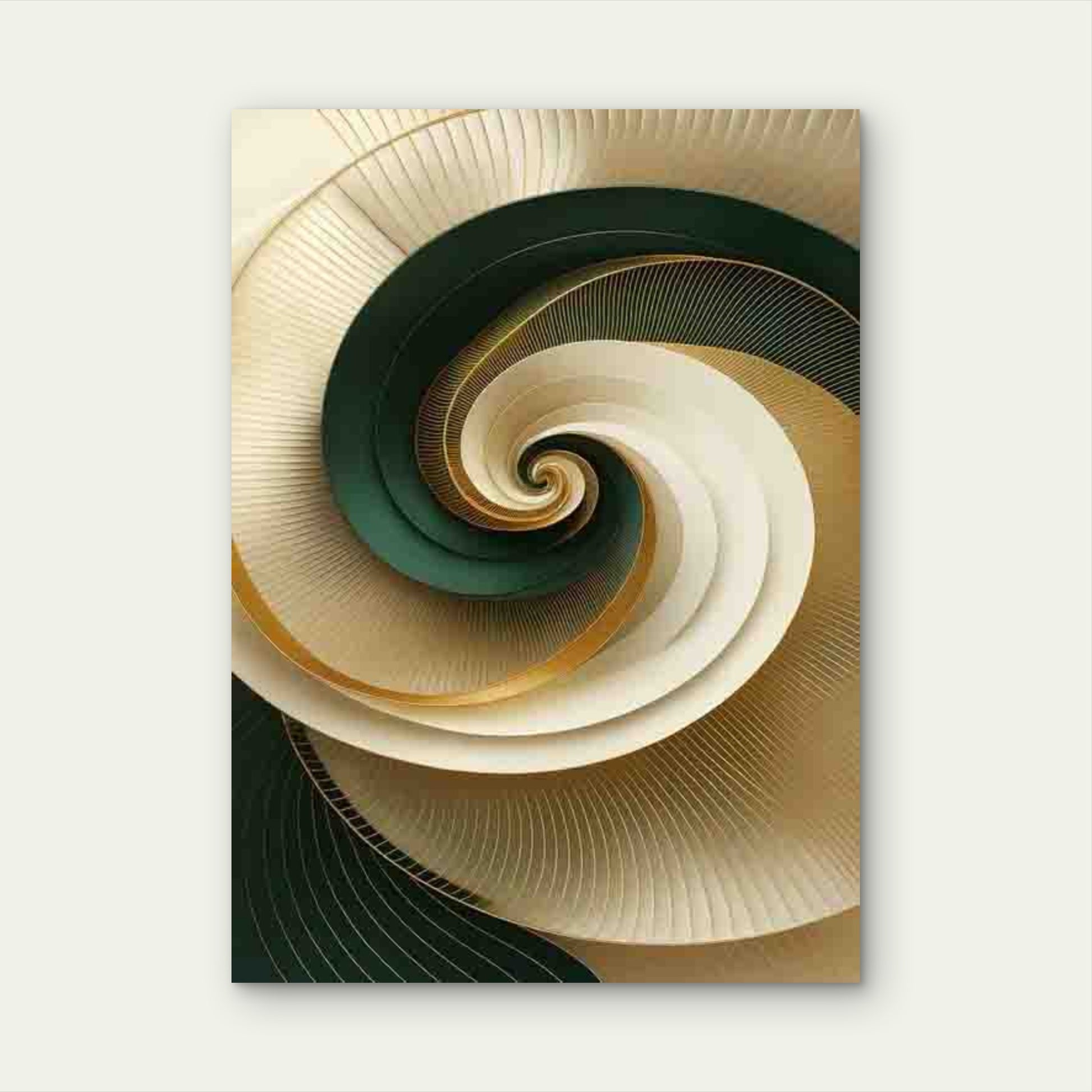 Golden Spiral Abstract 60x90cm Metal Print Ready to Hang - Bella Home Decor