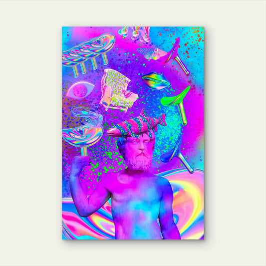 Psychedelic Dream Of The Ancient Bust 40x60cm Metal Print Ready to Hang