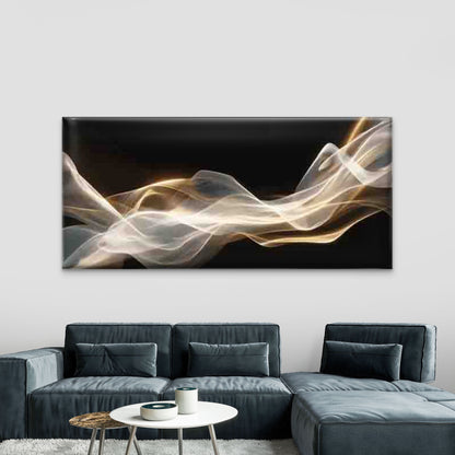 Abstract Flowing Waves Wall Art Canvas Office Home Room Framed 120x60cm