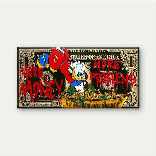 More Money More Problems Wall Art Canvas Office Home Room Framed 120x60cm