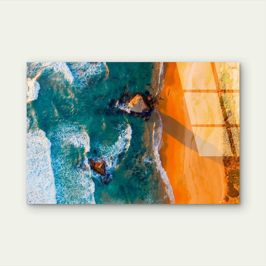 Port Campbell Aerial Ocean Beach Surf Acrylic Glass Printing Wall Art Australian Made Quality