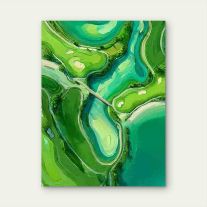 Green Golf Course from Above Abstract 60x90cm Metal Print Ready to Hang