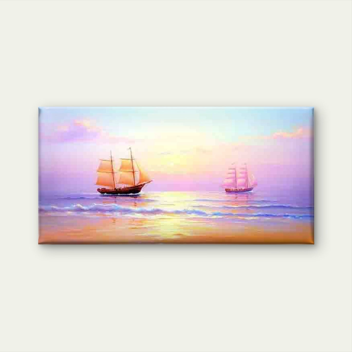 Sailing Sunset Seascape Wall Art Canvas Office Home Room Framed 120x60cm