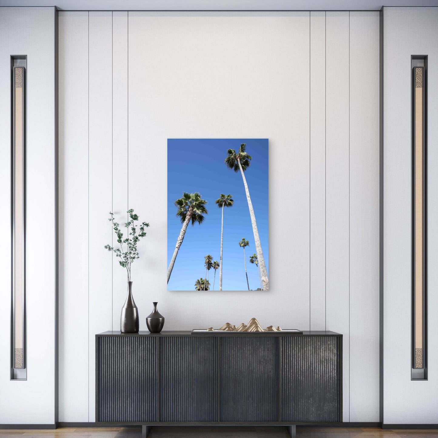 Mexican Fan Palms 60x90cm Metal Print Ready to Hang