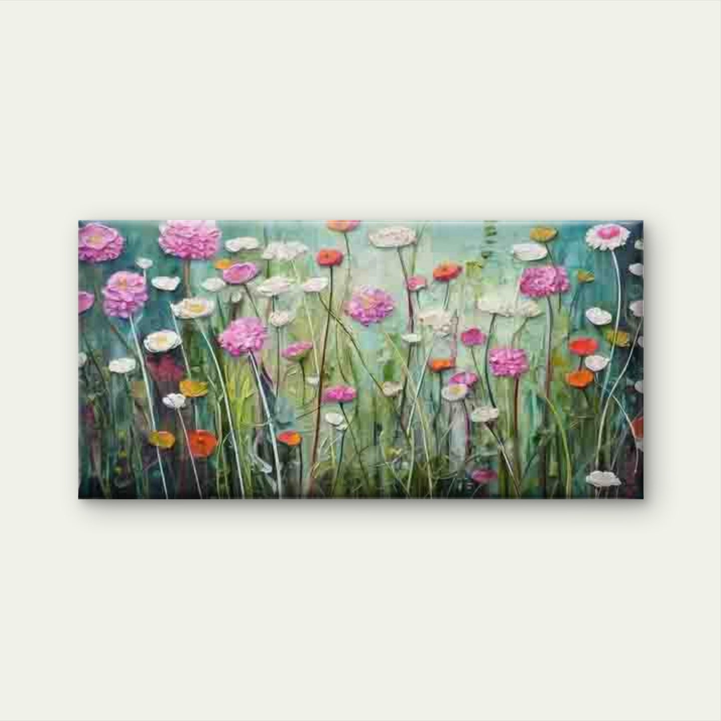 Pink White Yellow Red Blooms Wall Art Canvas Office Home Room Framed 120x60cm