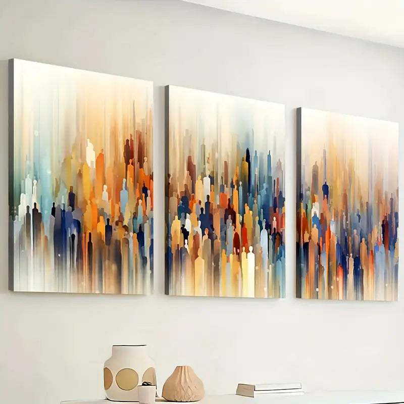 3pcs Artistic Modern Abstract Figure Colorful Wall Art Set Canvas Unframed - High Quality Print 100% Australian Made Wall Canvas - Bella Home Decor