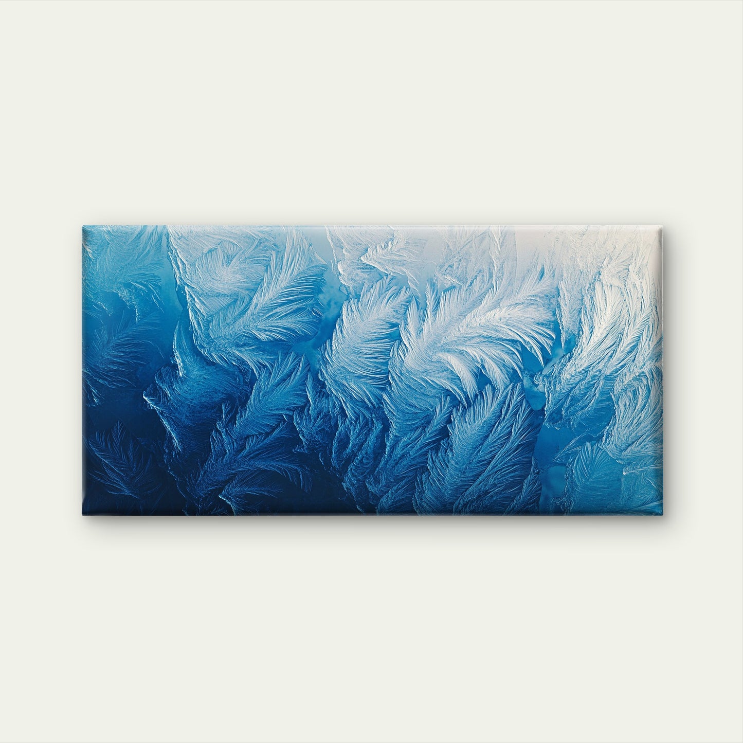 Dark Navy Ice Frost Crystal Wall Art Canvas Office Home Room Framed 120x60cm