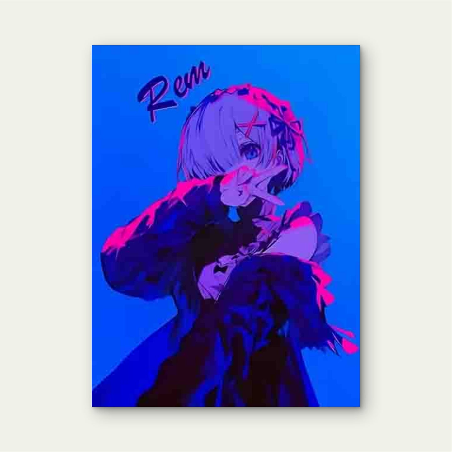 Rem Anime Illustration Metal Print Ready to Hang - Bella Home Decor