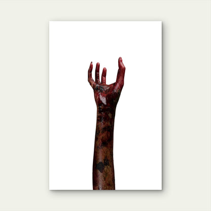 Blood Zombie Hands Zombie Theme 60x90cm Metal Print Ready to Hang