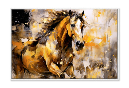 Abstract, Paint Horse Oil Painting Wall Art Limited Edition High Quality Print Canvas Box Framed White