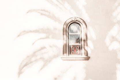 Window & Tree Shadow Faded Photograph Glass Framed Wall Art, Ready to Hang Quality Print