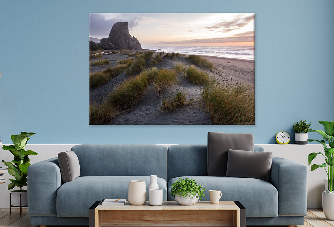 Golden Beach Sunset with Fog Wall Art Decor 100% Australian Made