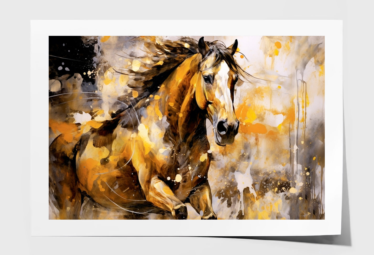 Abstract, Paint Horse Oil Painting Wall Art Limited Edition High Quality Print Unframed Roll Canvas None