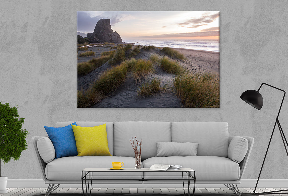Golden Beach Sunset with Fog Wall Art Decor 100% Australian Made