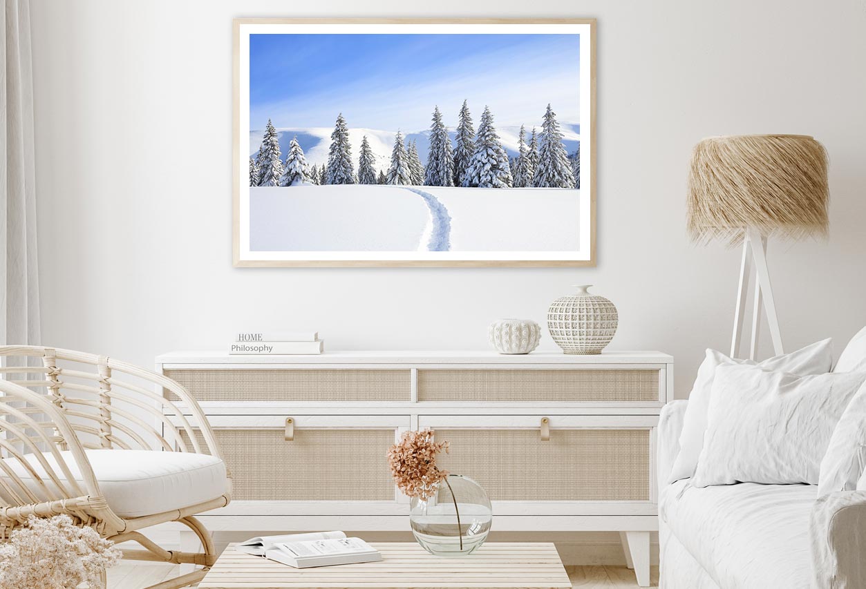 Mountain With Snow Peaks & Forest Home Decor Premium Quality Poster Print Choose Your Sizes