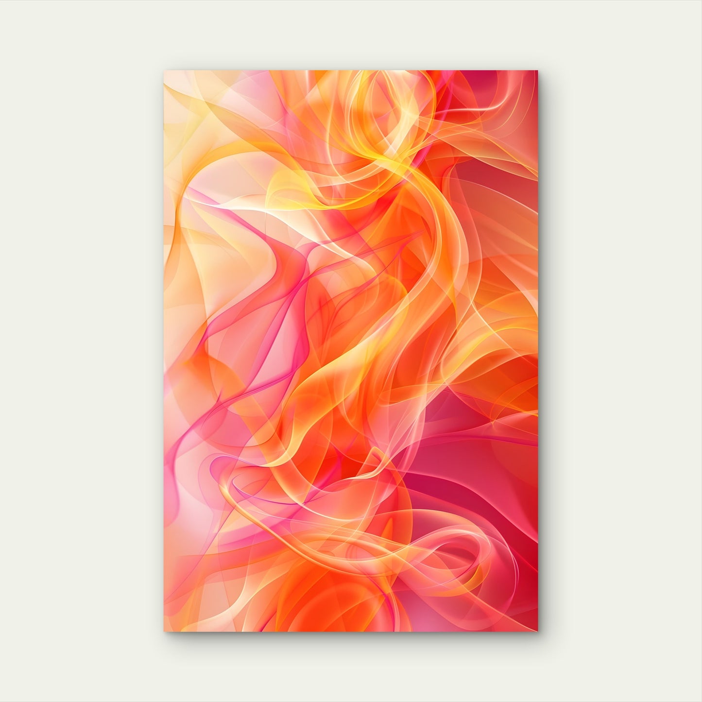 Abstract Digital Illustration in Warm Gradient Hues 60x90cm Metal Print Ready to Hang