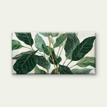 Green Gold Botanical Leaf Wall Art Canvas Office Home Room Framed 120x60cm