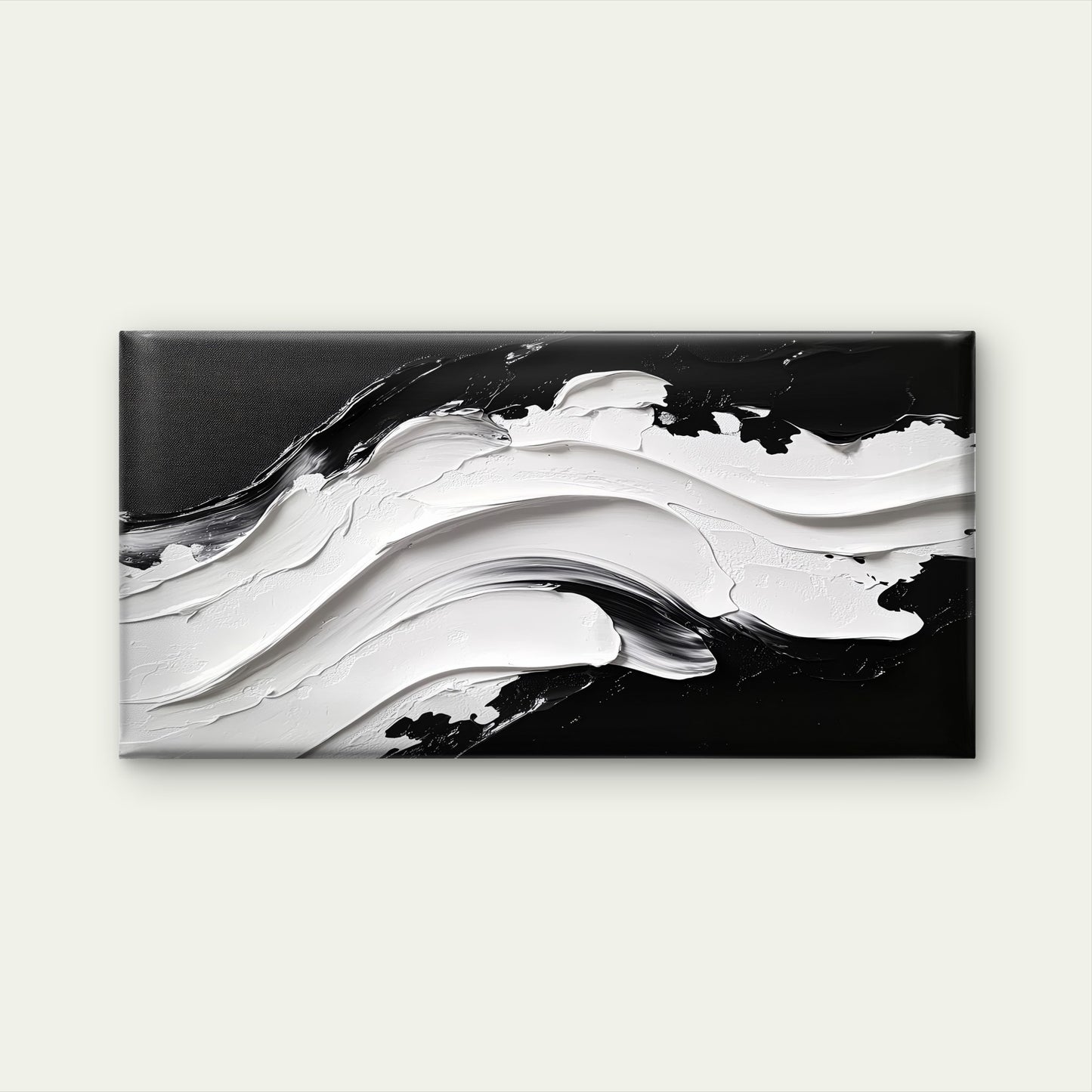 Minimalist Black White Abstract Wall Art Canvas Office Home Framed 120x60cm