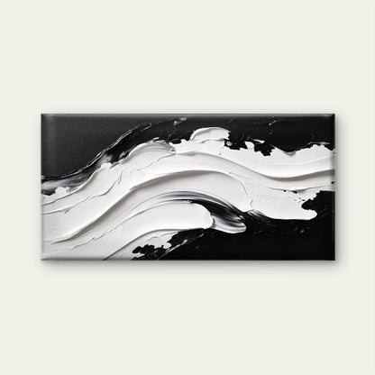 Minimalist Black White Abstract Wall Art Canvas Office Home Framed 120x60cm