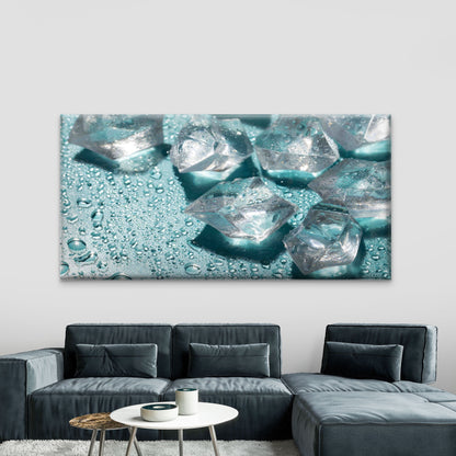 Glistening Ice Cubes Wall Art Canvas Office Home Room Framed 120x60cm
