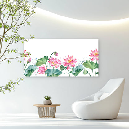 Watercolor Lily Pond Bliss Wall Art Canvas Office Home Room Framed 120x60cm