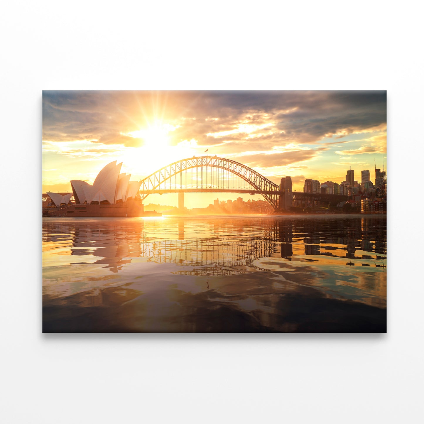 Sydney Harbour Sunrise with Opera House and Bridge Wall Art Decor 100% Australian Made