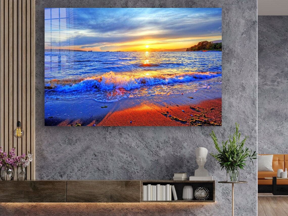 Seaside Cloudy Sky View UV Direct Aluminum Print Australian Made Quality