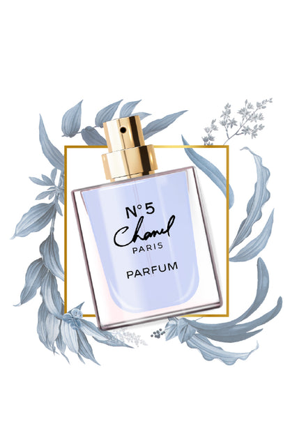 Grey Leaves & Perfume Bottle Print 100% Australian Made