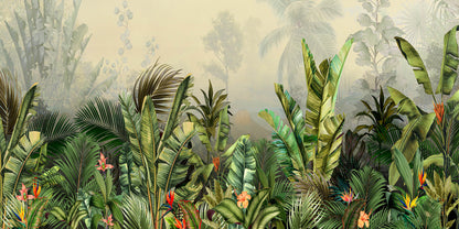 Botanical Tropical Jungle Leaves Wall Art Canvas Office Home Room Framed 120x60cm - Bella Home Decor