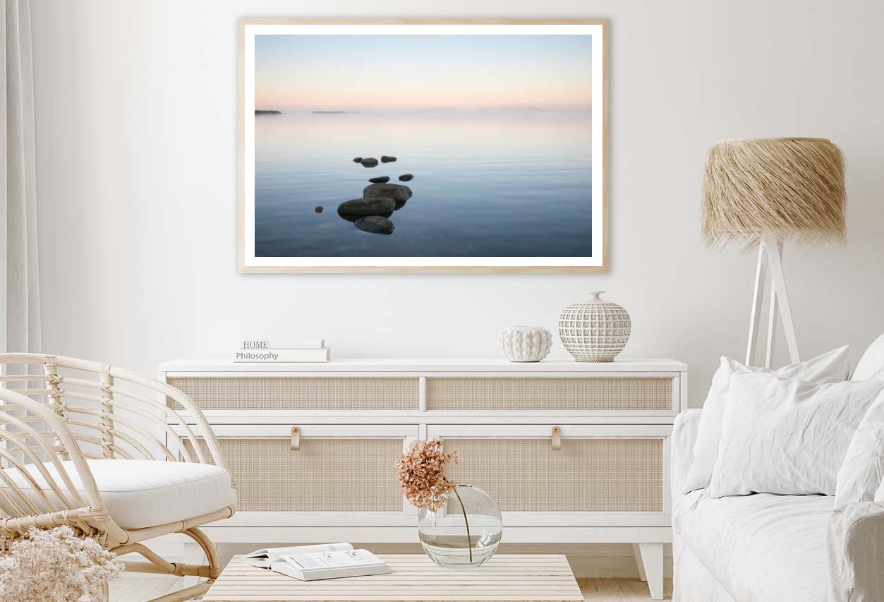 Beautiful Sea Bay Scenery with the Row of Stones Home Decor Premium Quality Poster Print Choose Your Sizes