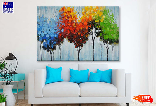 Romantic Colorful Heart-Shaped Tree Wall Art Limited Edition High Quality Print