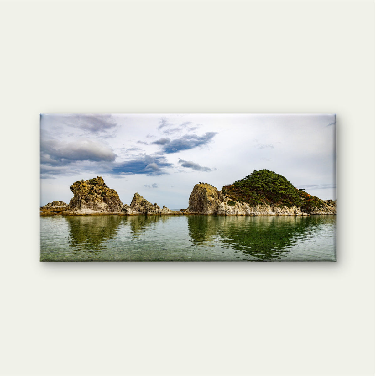Coastal Rocky Island Beach Ocean Wall Art Canvas Office Home Framed 120x60cm