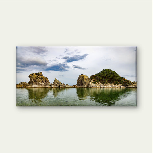 Coastal Rocky Island Beach Ocean Wall Art Canvas Office Home Framed 120x60cm