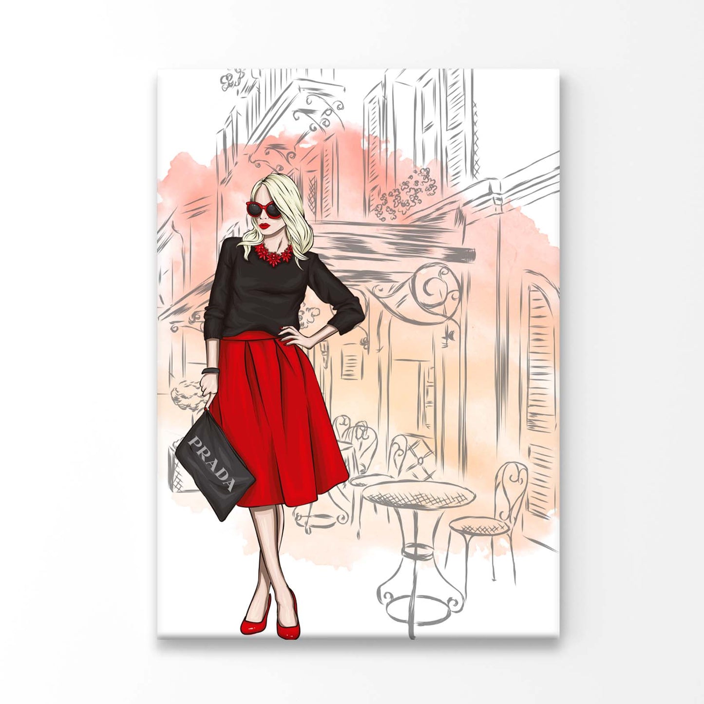 Red Fashion Store 3D Design Acrylic Glass Print Tempered Glass Wall Art 100% Made in Australia Ready to Hang