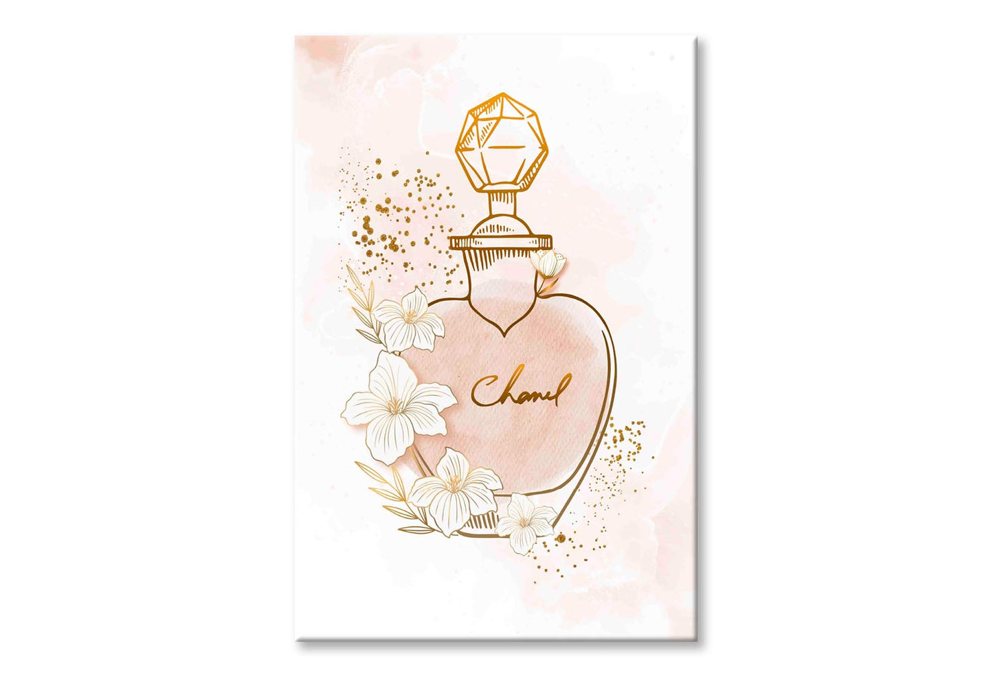 Elegant Gold Perfume Wall Art Limited Edition High Quality Print Stretched Canvas None