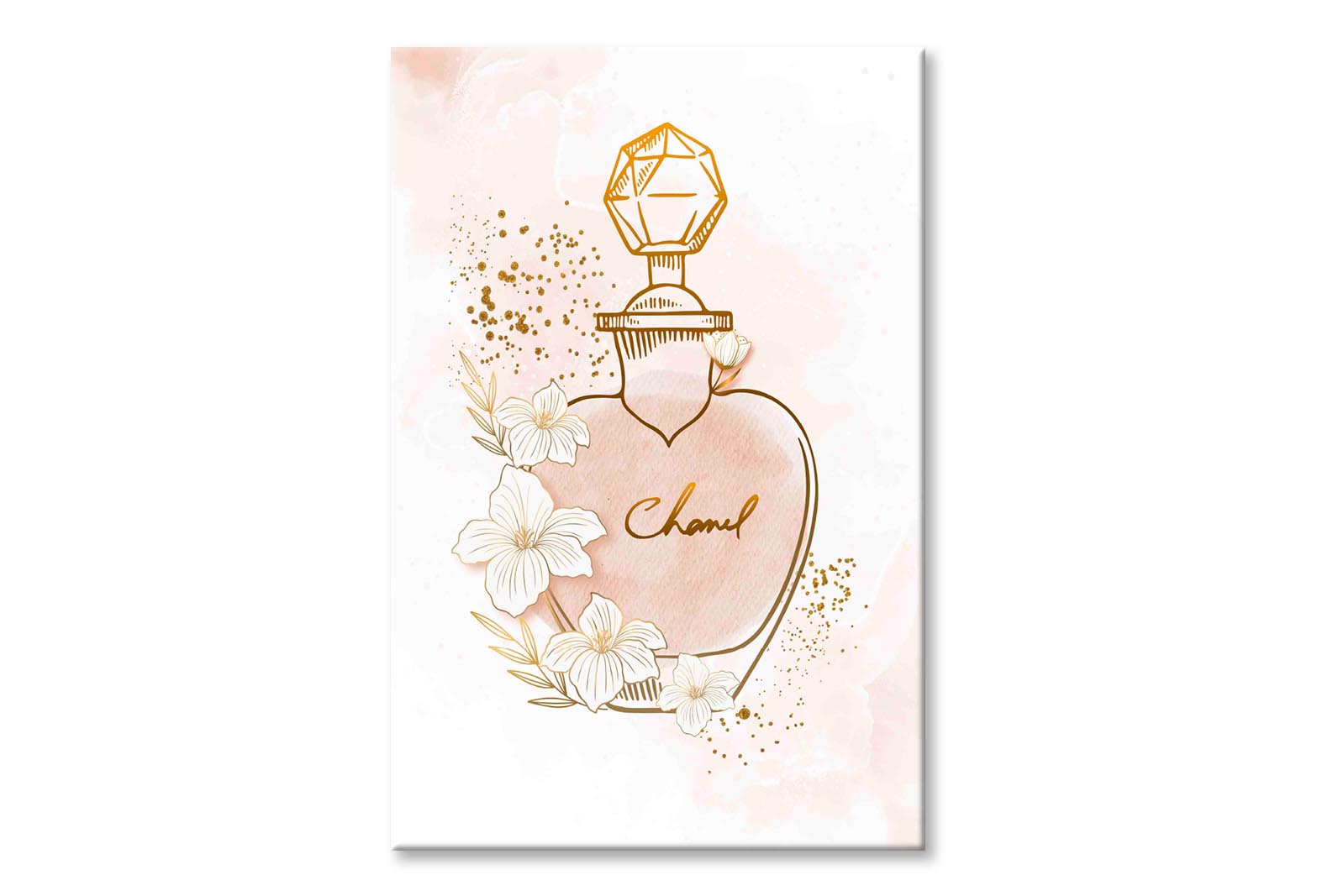 Elegant Gold Perfume Wall Art Limited Edition High Quality Print Stretched Canvas None