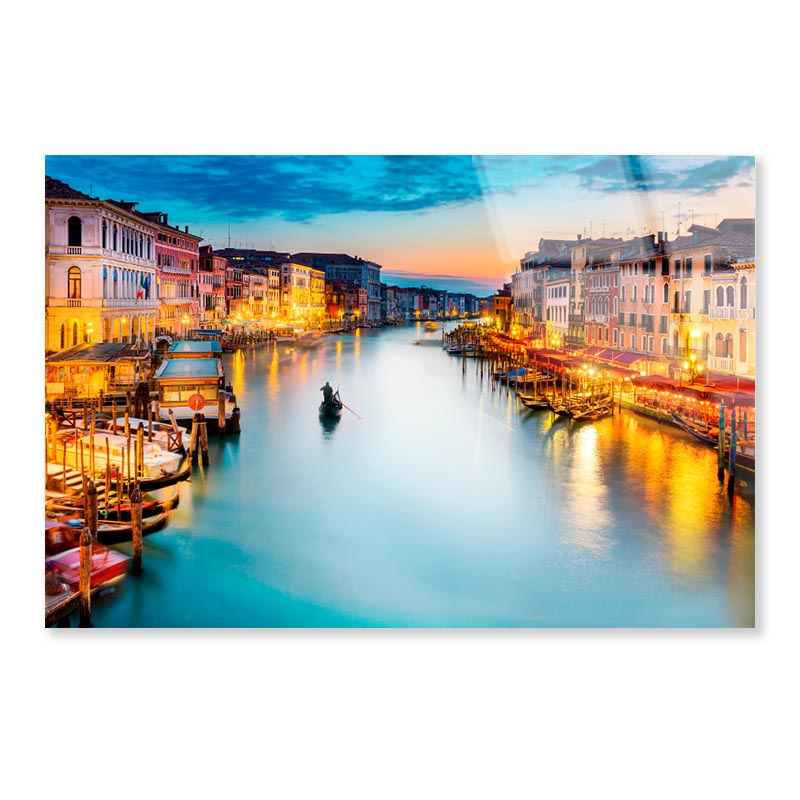 Venice, Canal Grande - Italy Acrylic Glass Print Tempered Glass Wall Art 100% Made in Australia Ready to Hang - Bella Home Decor