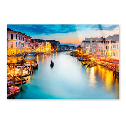 Venice, Canal Grande - Italy Acrylic Glass Print Tempered Glass Wall Art 100% Made in Australia Ready to Hang - Bella Home Decor