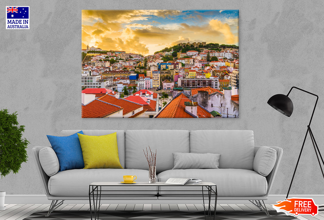 Skyline Sao Jorge Castle Lisbon Print 100% Australian Made