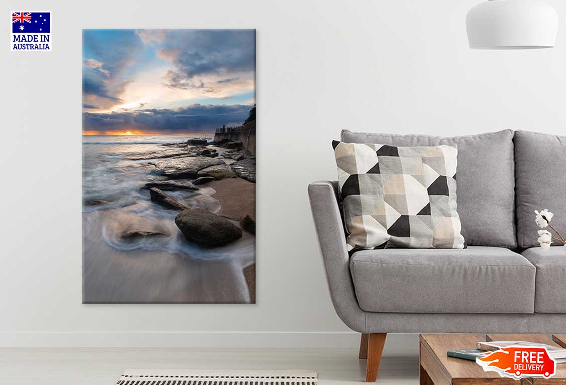 Sunrise View Of Rocky Coastline Print 100% Australian Made