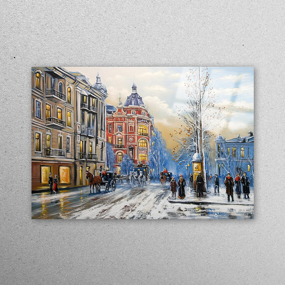 Street Winter Acrylic Glass Print Tempered Glass Wall Art 100% Made in Australia Ready to Hang