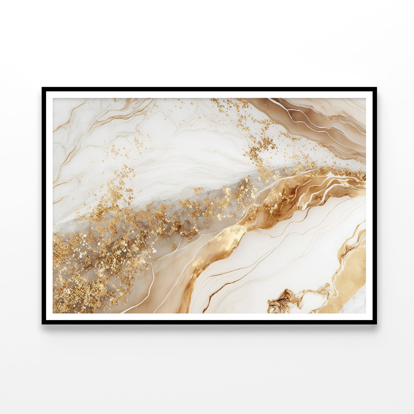 Natural White and Gold Marble Texture Home Decor Premium Quality Poster Print Choose Your Sizes