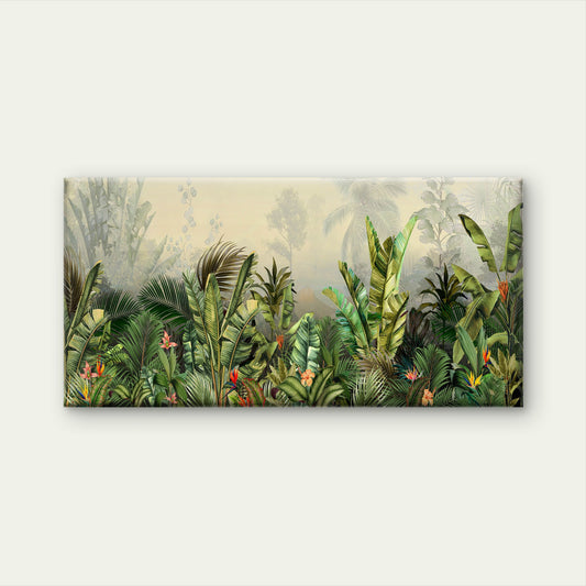 Botanical Tropical Jungle Leaves Wall Art Canvas Office Home Room Framed 120x60cm