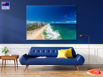 Surfers Paradise Beach Seashore Print 100% Australian Made - Bella Home Decor